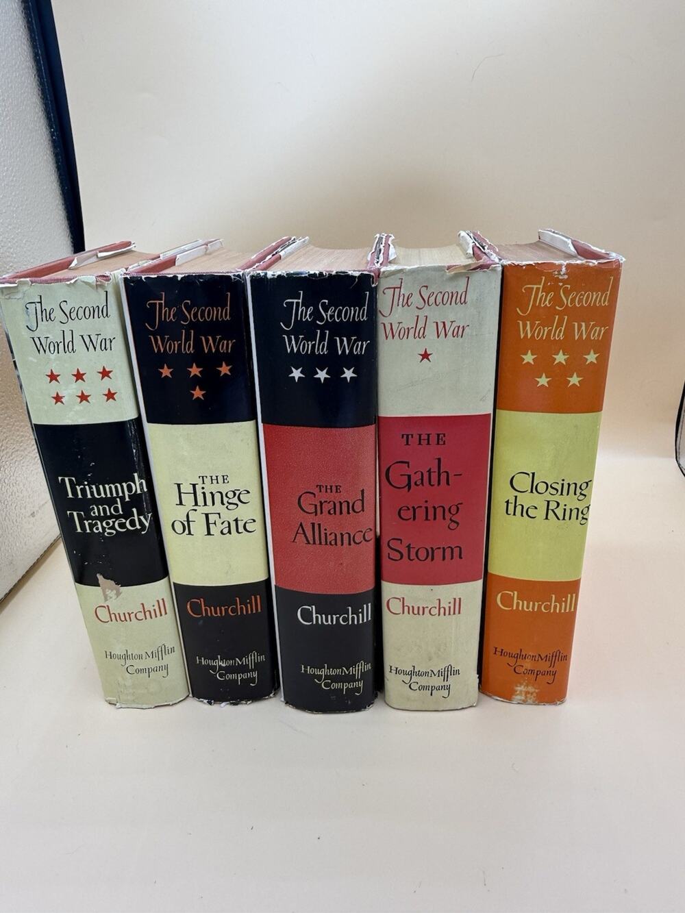 Winston Churchill The Second World War 5 Vol Set Houghton Mifflin HC DJ